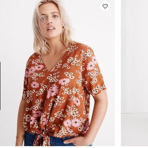 Madewell Novel Tie-Front Top in Hillside Daisies
